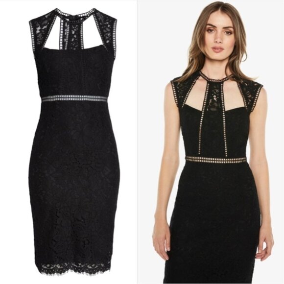 Bardot Dresses & Skirts - Bardot Splice Panel Lace Cocktail Dress 1619